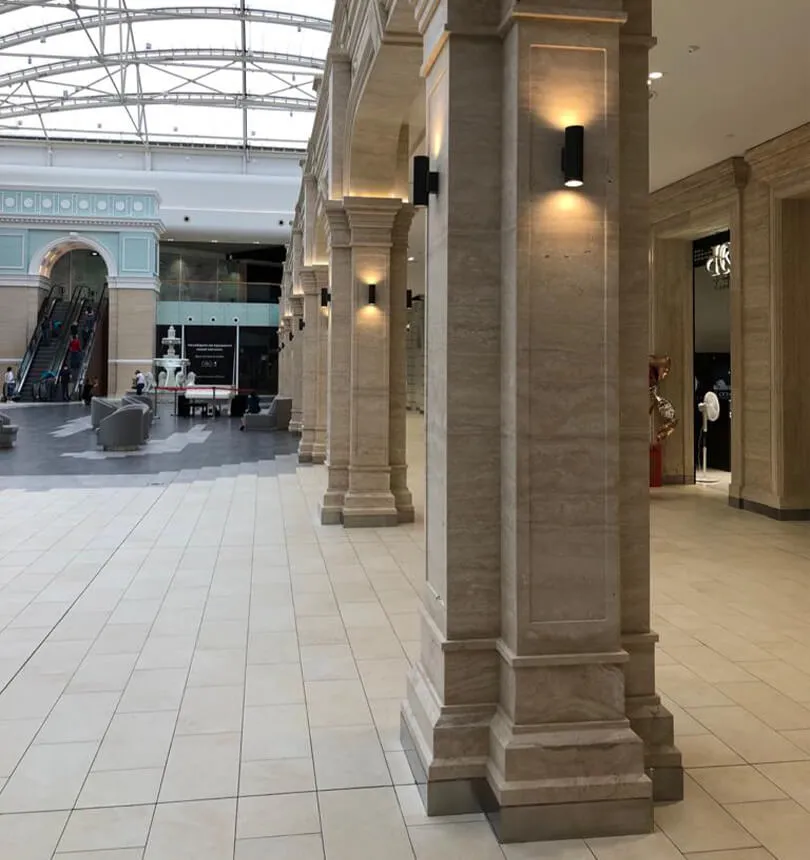 Retroville Shopping Mall Bianco Maremma travertine project 3