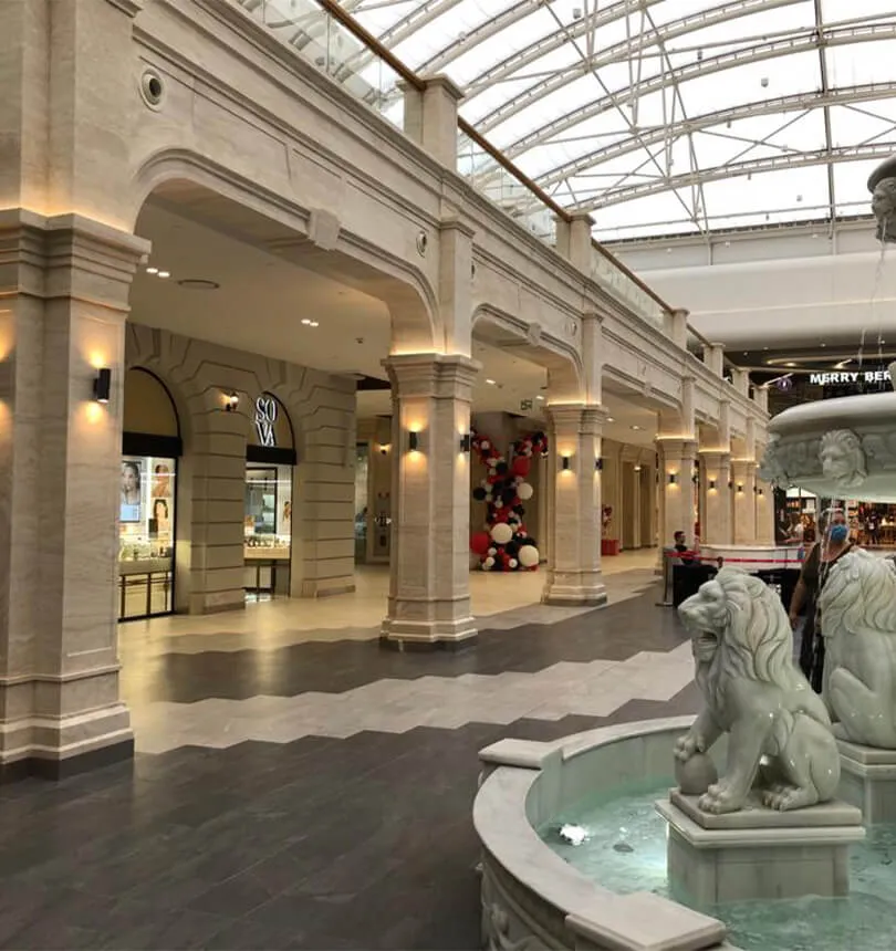 Retroville Shopping Mall Bianco Maremma travertine project 1